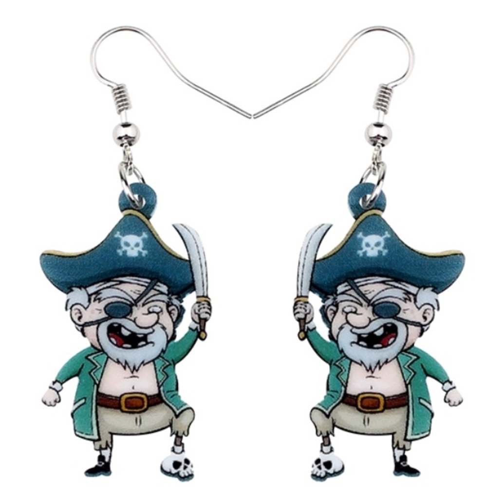 Pirate Skull Acrylic Earrings